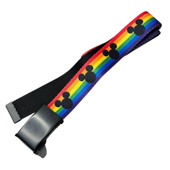 Buckle-Down Disney Pride Collection Rainbow Mickey Adjustable Web Belt NEW - Picture 2 of 5